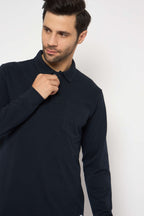 Neva Polo Neck Solid Men tshirt Full sleeves chest pocket