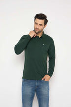 Neva Polo Neck Solid Men tshirt Full sleeves chest pocket