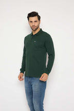 Neva Polo Neck Solid Men tshirt Full sleeves chest pocket