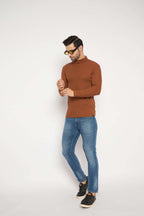 Neva High Neck Solid Men tshirt Full sleeves