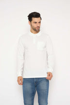 Neva Polo Neck Solid Men tshirt Full sleeves chest pocket