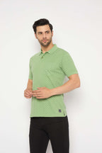 Neva Polo Neck dotted pattern Men tshirt Half sleeves chest pocket
