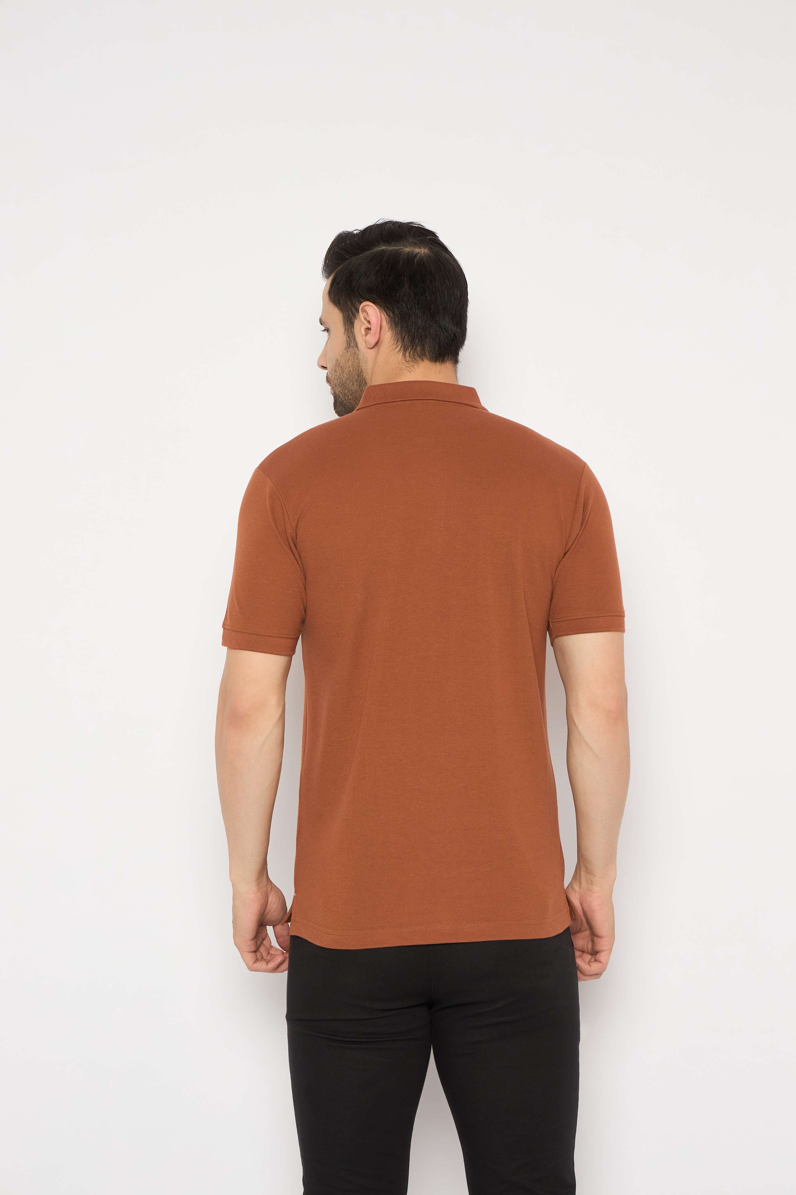 Neva Polo Neck Solid Men tshirt Half sleeves chest pocket