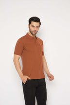 Neva Polo Neck Solid Men tshirt Half sleeves chest pocket