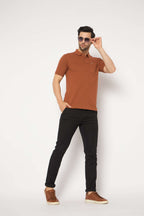 Neva Polo Neck Solid Men tshirt Half sleeves chest pocket