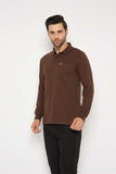 Neva Polo Neck Solid Men tshirt Full sleeves chest pocket