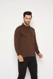 Neva Polo Neck Solid Men tshirt Full sleeves chest pocket