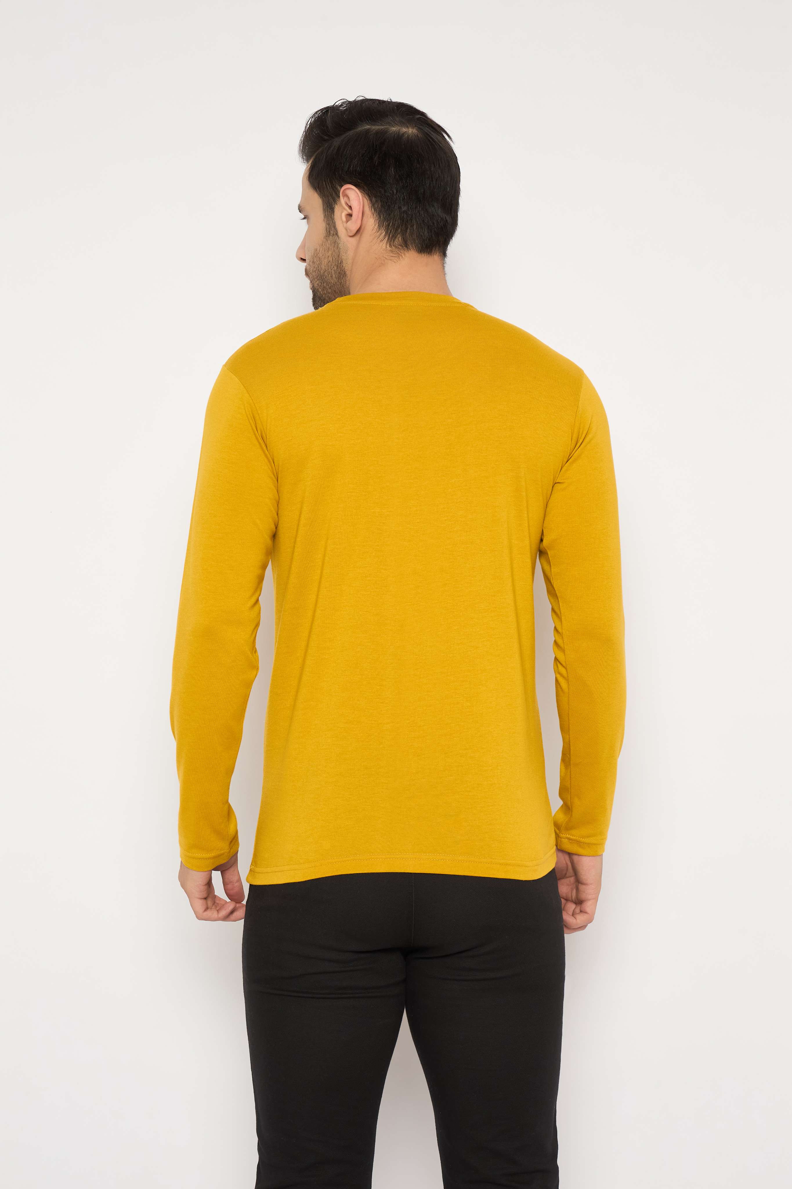 Neva Round Neck Solid Men tshirt Full sleeves Chest Logo