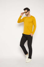 Neva Round Neck Solid Men tshirt Full sleeves Chest Logo