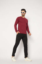 Neva Round Neck Solid Men tshirt Full sleeves Chest Logo