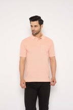 Neva Polo Neck dotted pattern Men tshirt Half sleeves chest pocket
