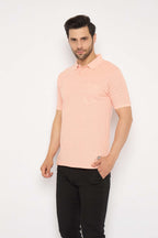Neva Polo Neck dotted pattern Men tshirt Half sleeves chest pocket