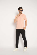 Neva Polo Neck dotted pattern Men tshirt Half sleeves chest pocket