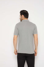 Neva Polo Neck dotted pattern Men tshirt Half sleeves chest pocket