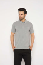 Neva Polo Neck dotted pattern Men tshirt Half sleeves chest pocket