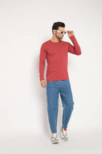 Neva Round Neck Solid Men tshirt Full sleeves Chest Logo