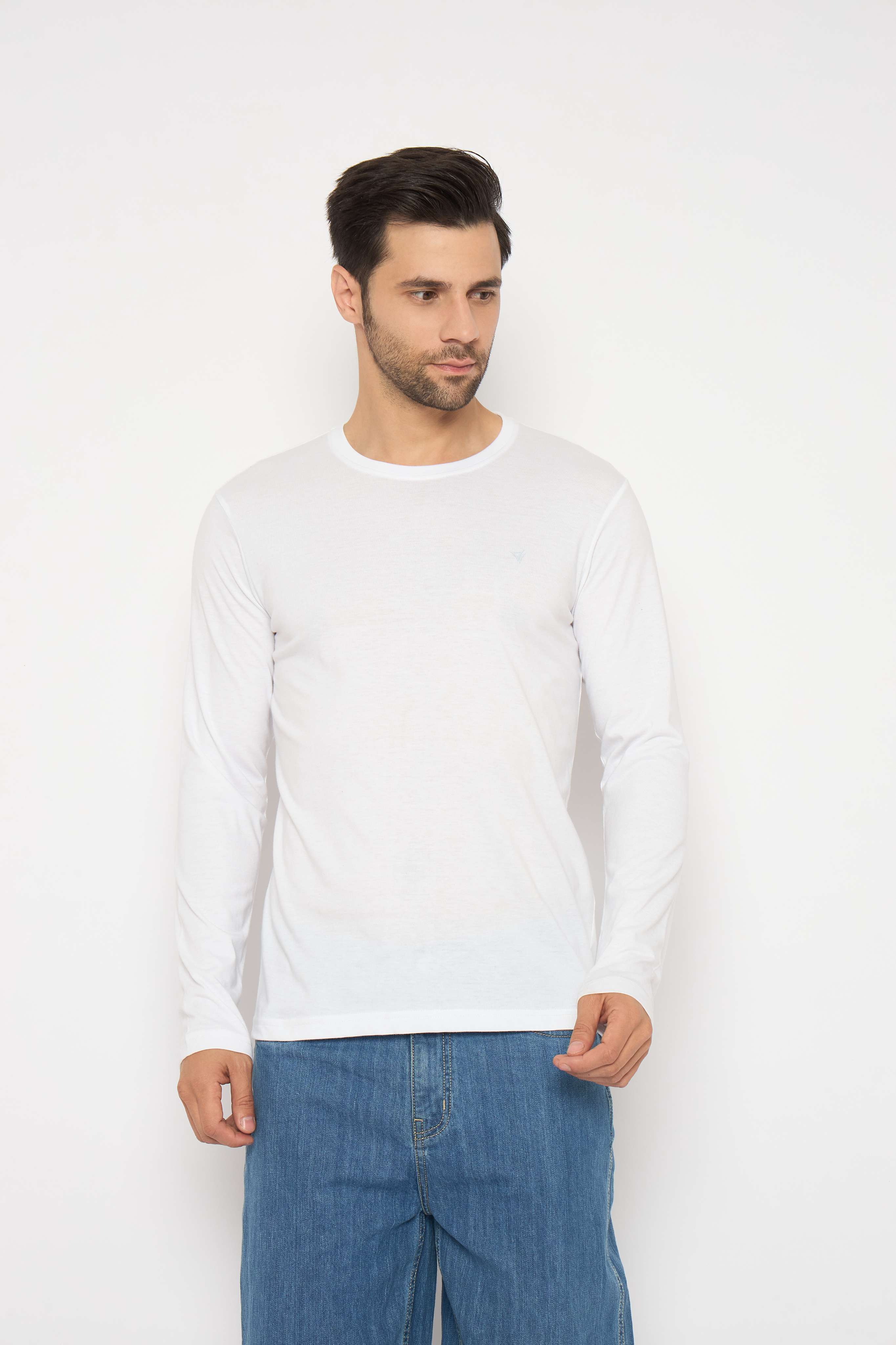 Neva Round Neck Solid Men tshirt Full sleeves Chest Logo