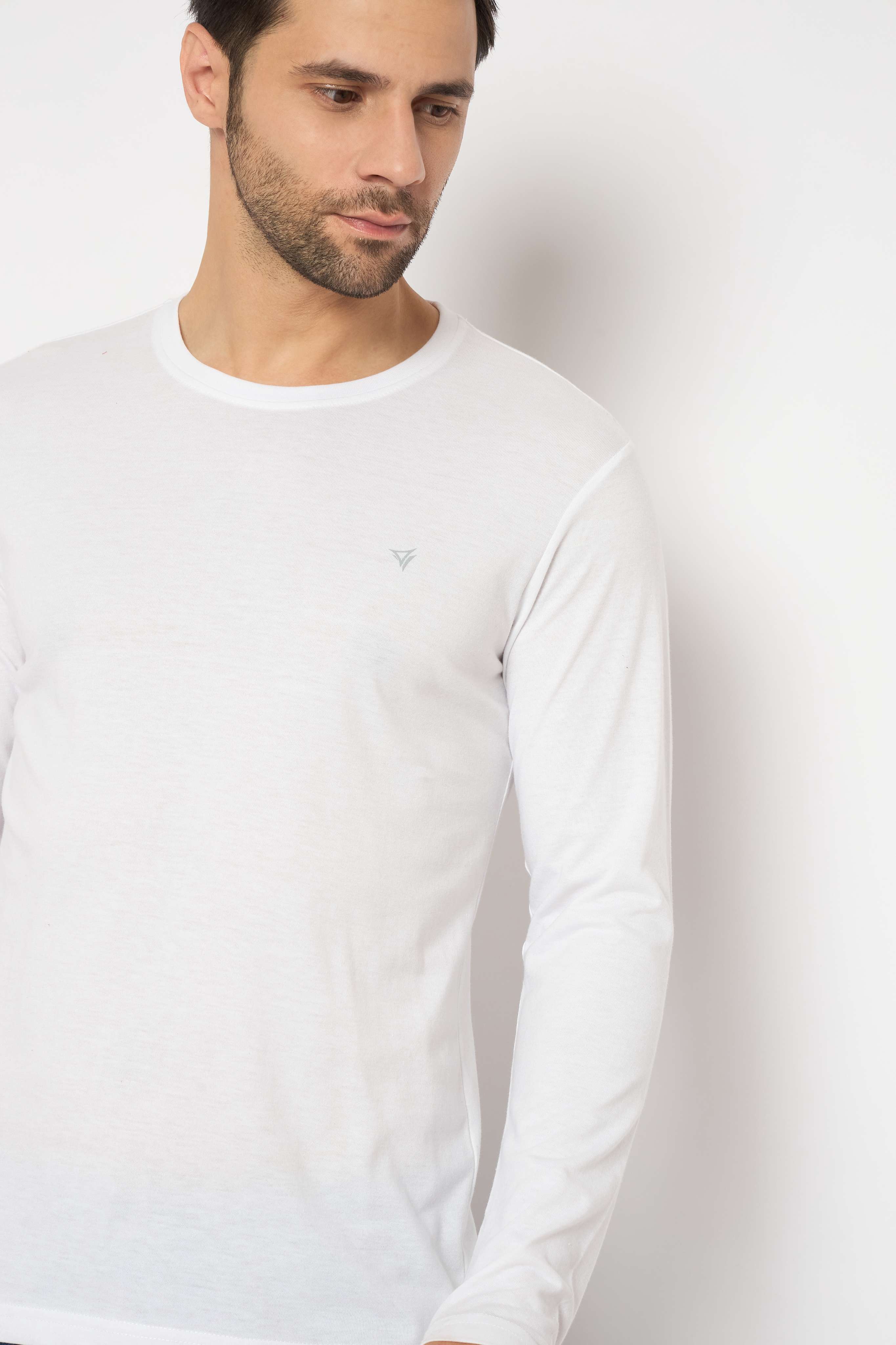 Neva Round Neck Solid Men tshirt Full sleeves Chest Logo