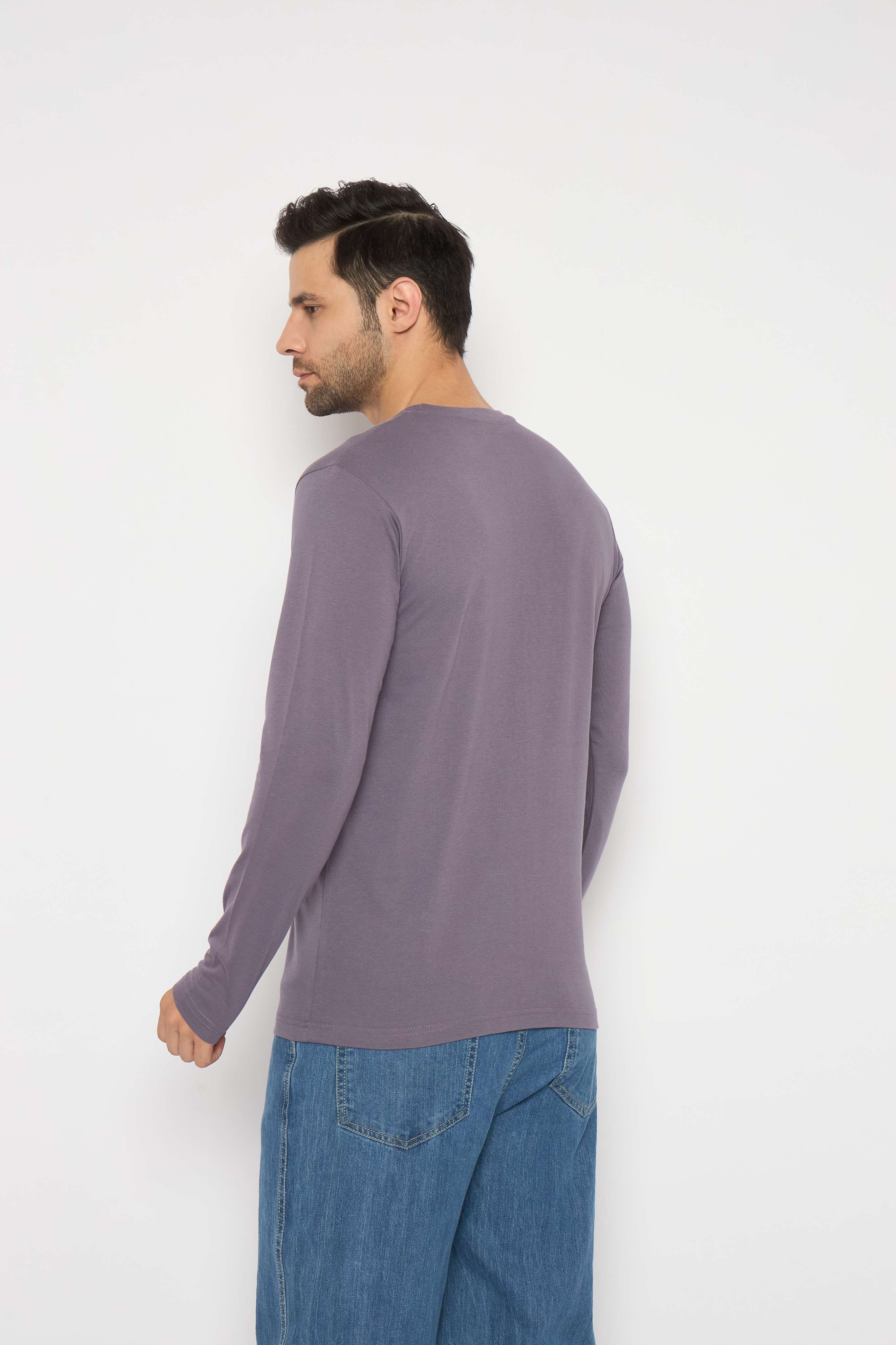 Neva Round Neck Solid Men tshirt Full sleeves Chest Logo