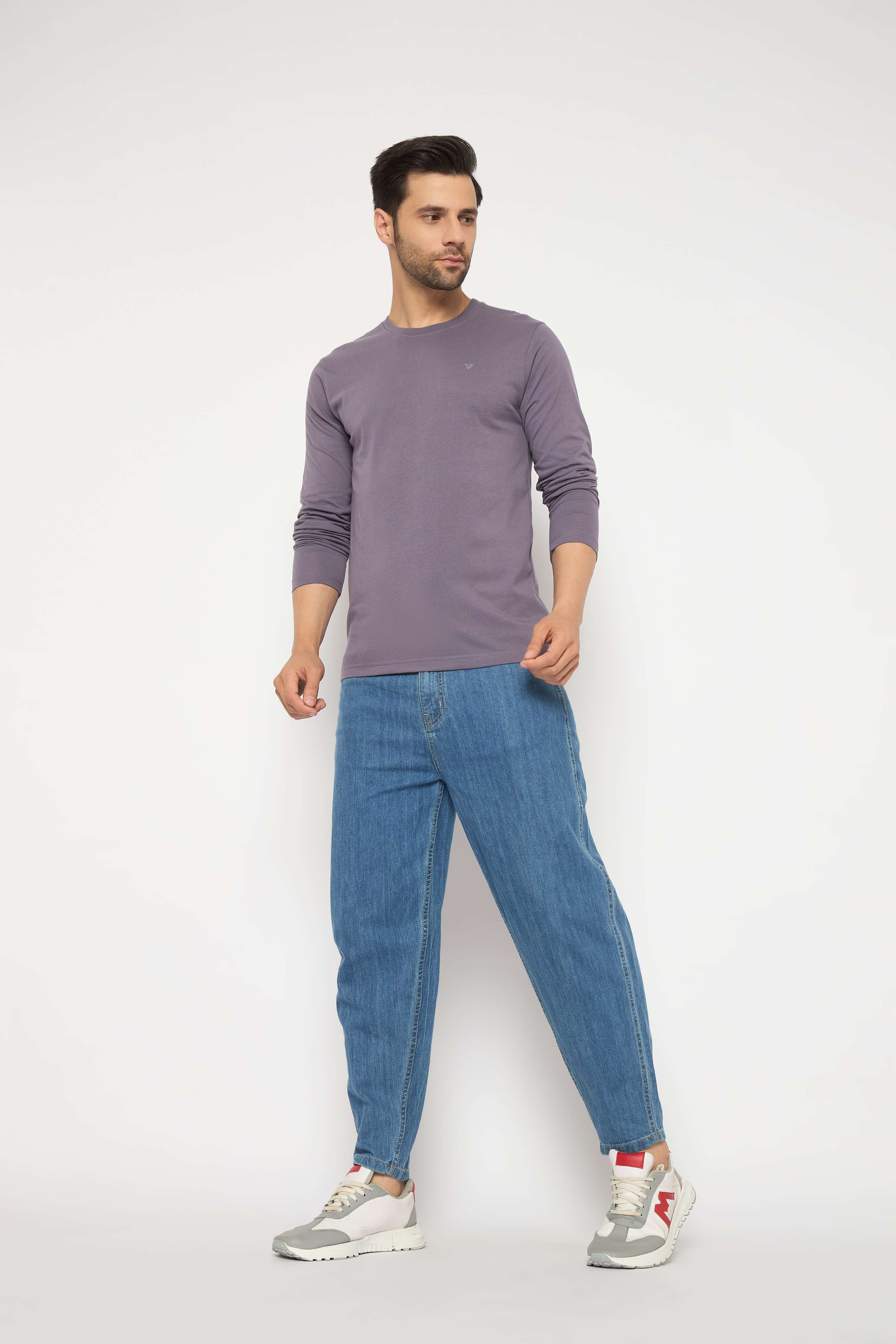 Neva Round Neck Solid Men tshirt Full sleeves Chest Logo