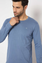 Neva Round Neck Solid Men tshirt Full sleeves Chest Logo