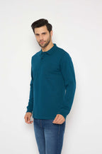 Neva Polo Neck Solid Men tshirt Full sleeves chest pocket