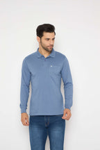 Neva Polo Neck Solid Men tshirt Full sleeves chest pocket