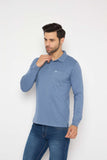 Neva Polo Neck Solid Men tshirt Full sleeves chest pocket