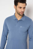 Neva Polo Neck Solid Men tshirt Full sleeves chest pocket