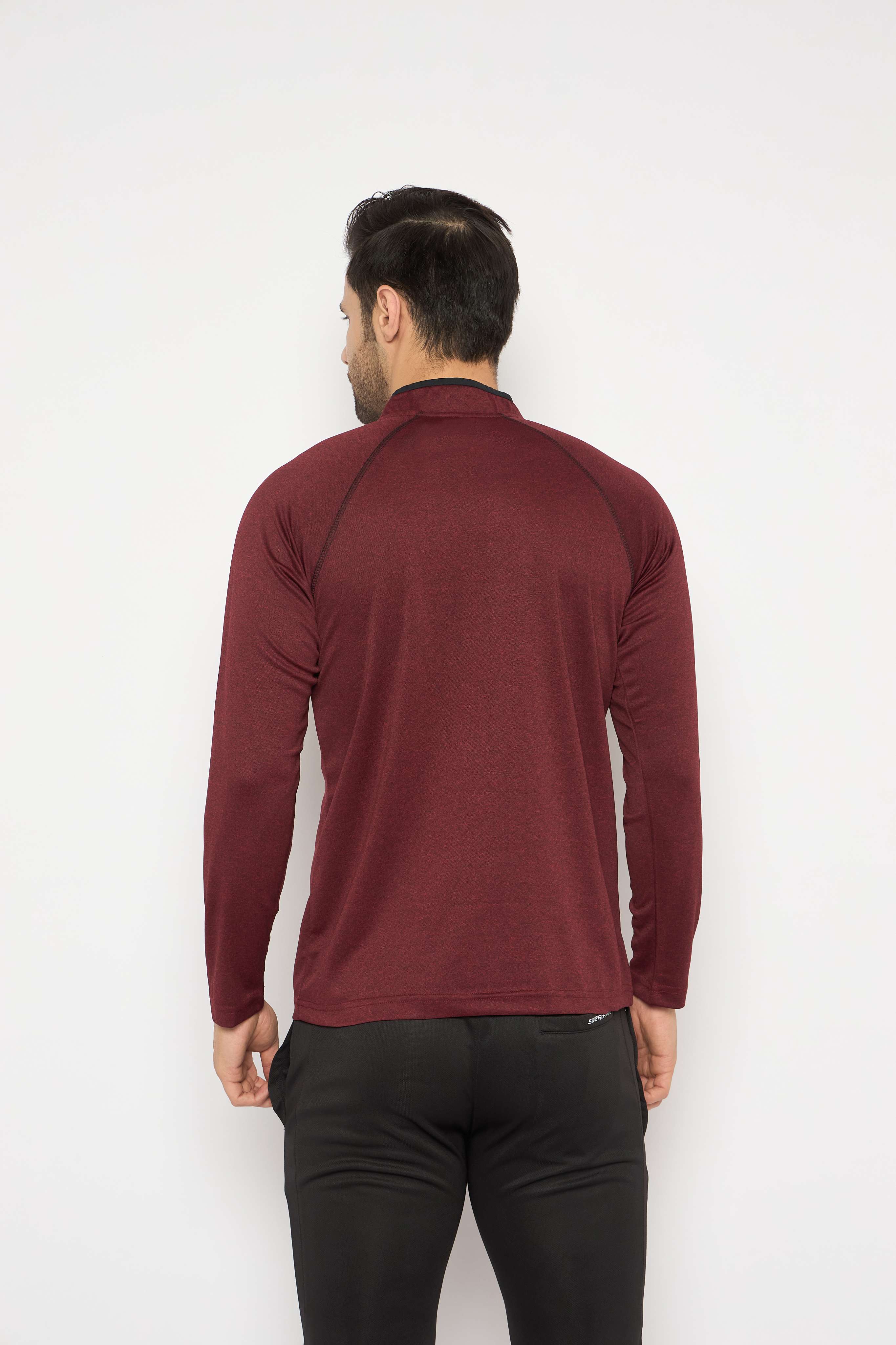 Neva High Neck Solid Men tshirt Full sleeves