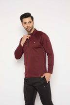 Neva High Neck Solid Men tshirt Full sleeves