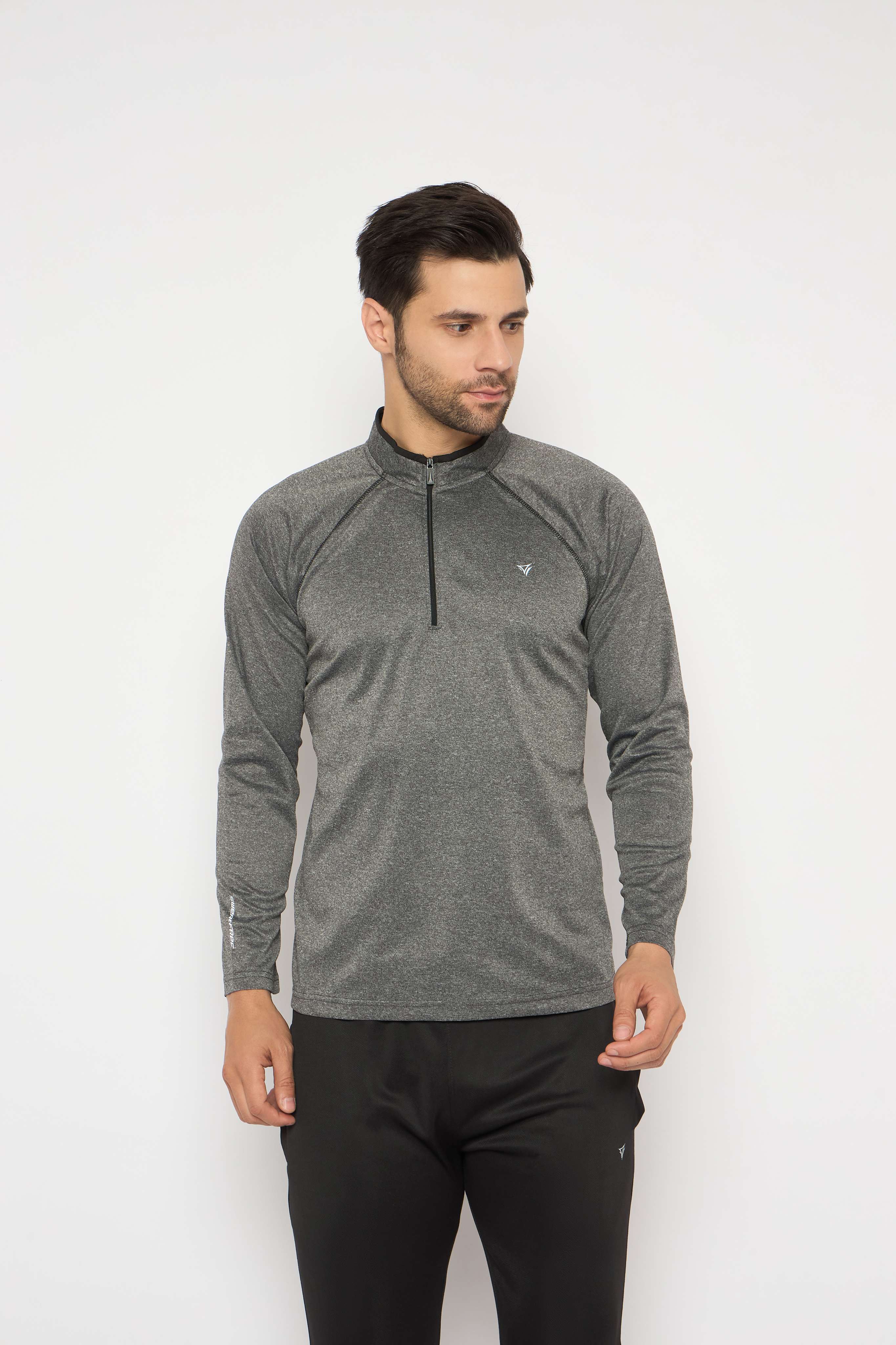 Neva High Neck Solid Men tshirt Full sleeves