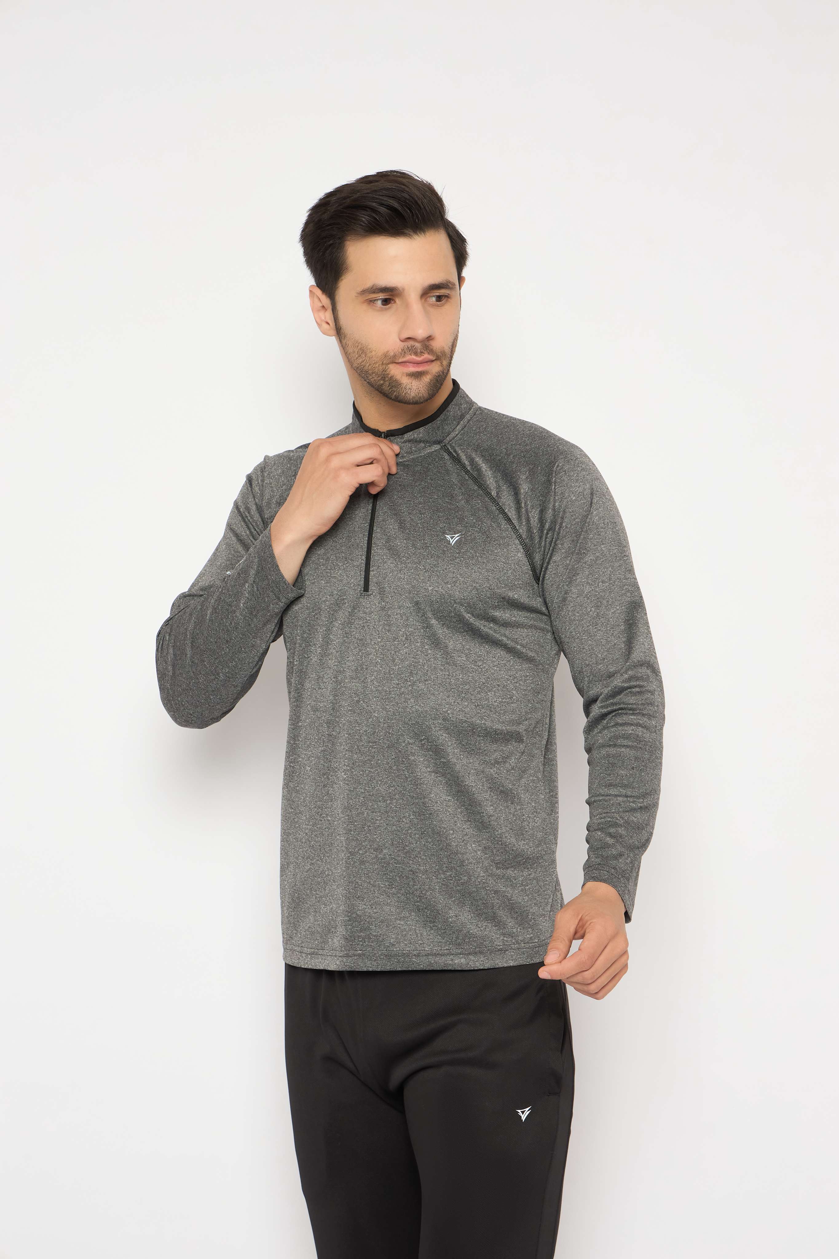 Neva High Neck Solid Men tshirt Full sleeves