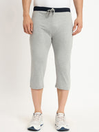 Neva Men Capri Elasticated drawstring waistband side pockets solid pattern