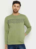 LIVFREE MEN'S ROUND-NECK TYPOGRAPHIC PRINT SWEATSHIRT