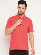 Neva Men Polo Neck Half Sleeves T-shirt Solid pattern Chest Pocket
