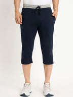 Neva Men Capri Elasticated drawstring waistband side pockets solid pattern