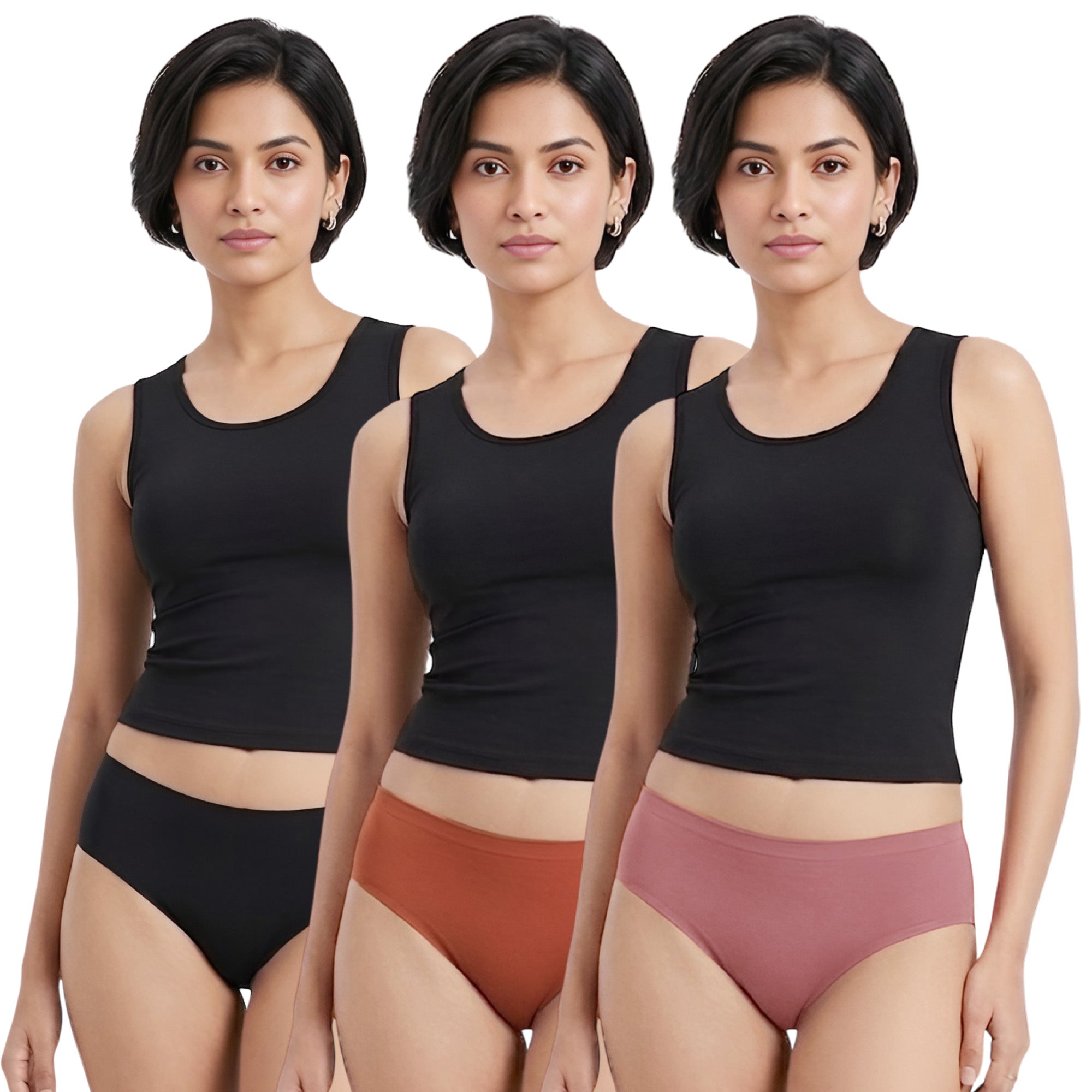 Seamless Mid-waist panties (Pack of 3)
