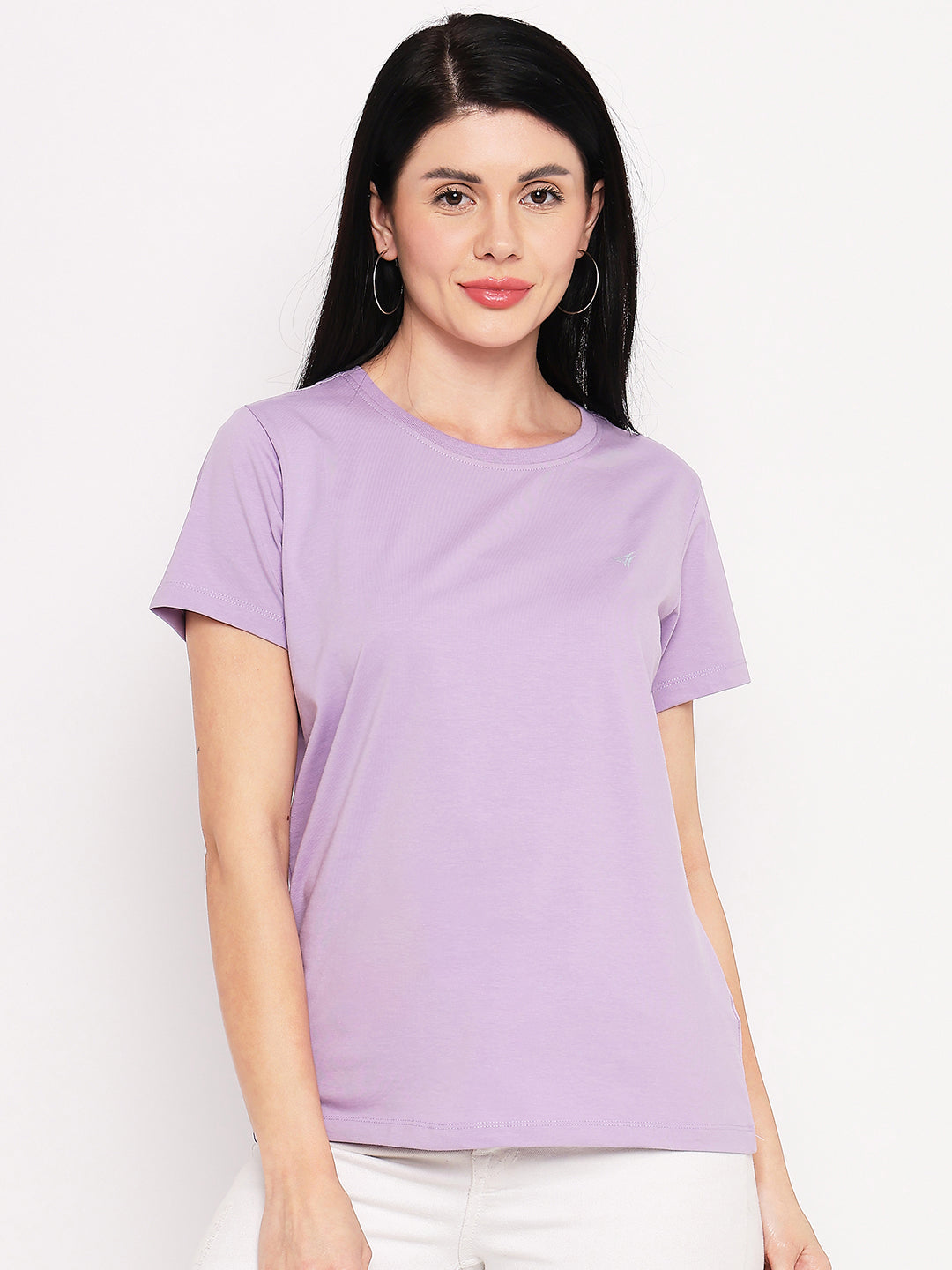 Neva Women T-shirt Half sleeves Round Neck Solid pattern Regular Fit