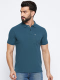 Neva Men Polo Neck Half Sleeves T-shirt Solid Pattern Chest Pocket