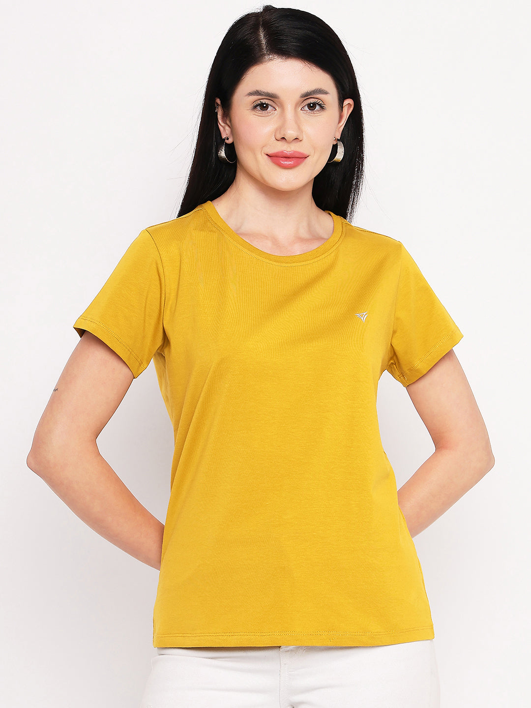Neva Women T-shirt Half sleeves Round Neck Solid pattern Regular Fit