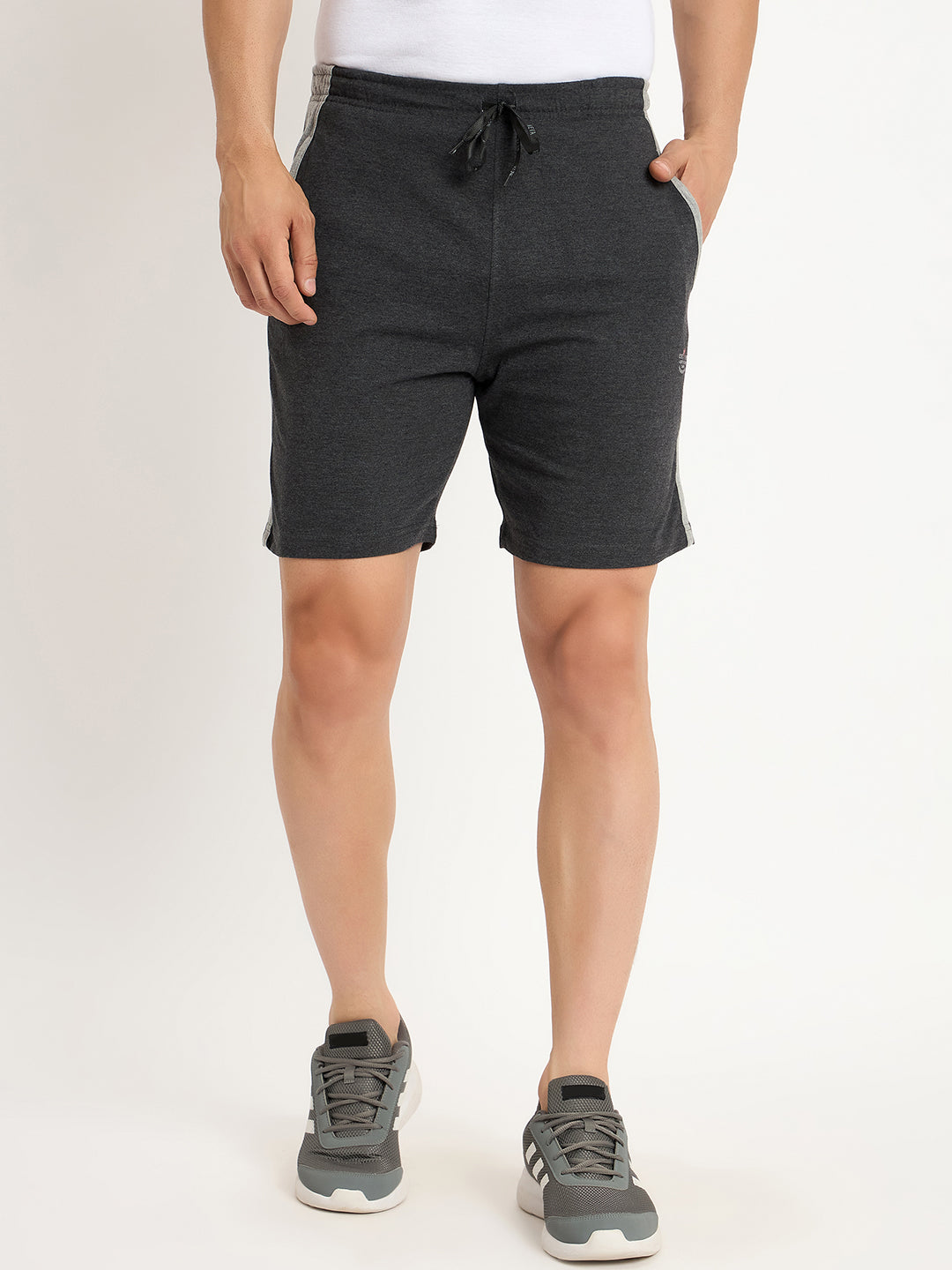 Neva Men Bermuda Elasticated drawstring waistband side pockets solid pattern