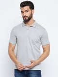 Neva Men Polo Neck Half Sleeves T-shirt Solid Pattern Chest Pocket
