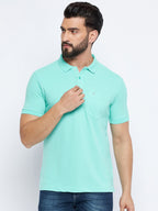 Neva Men Polo Neck Half Sleeves T-shirt Solid Pattern Chest Pocket