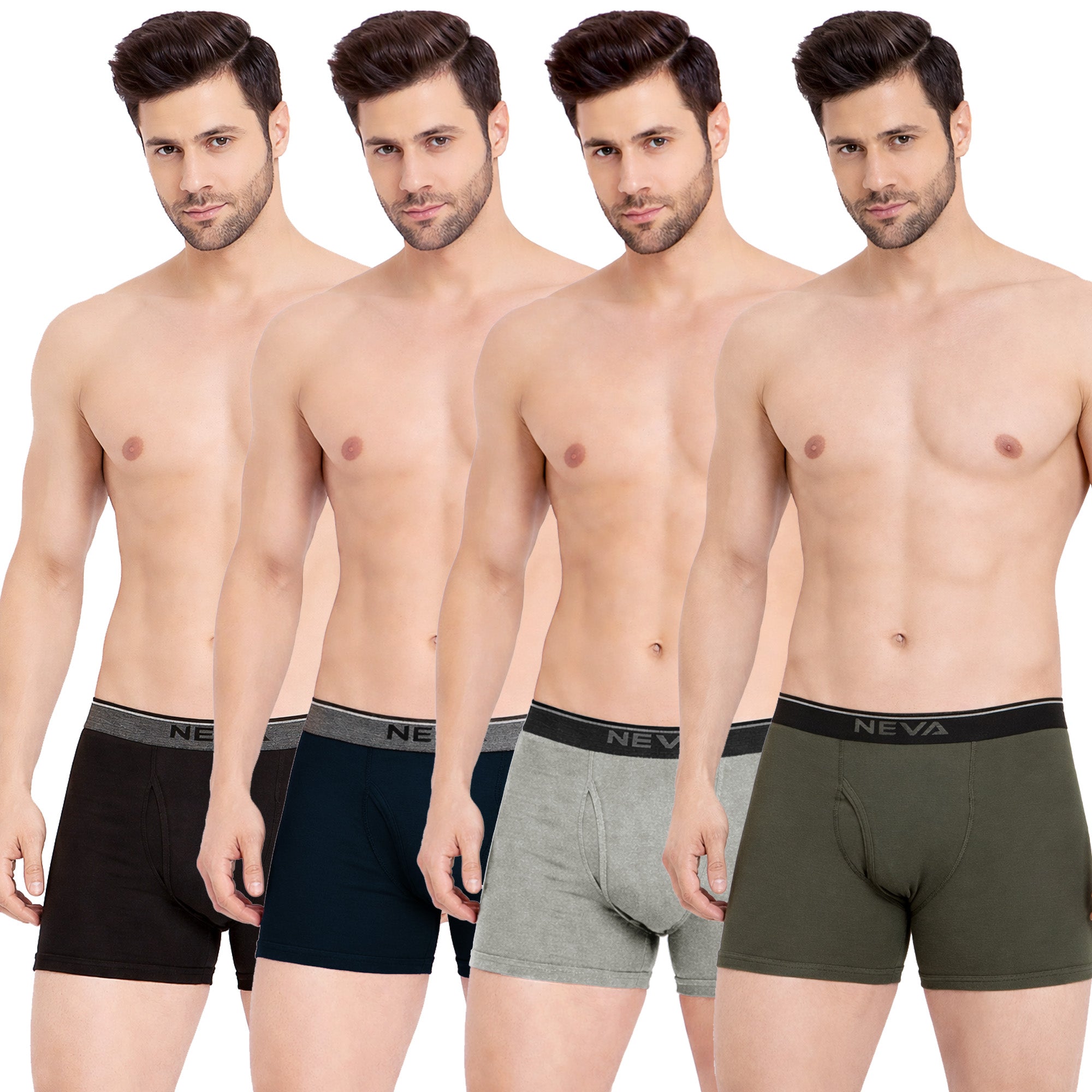 Rib Knit Top Elastic Trunk (Pack of 4)
