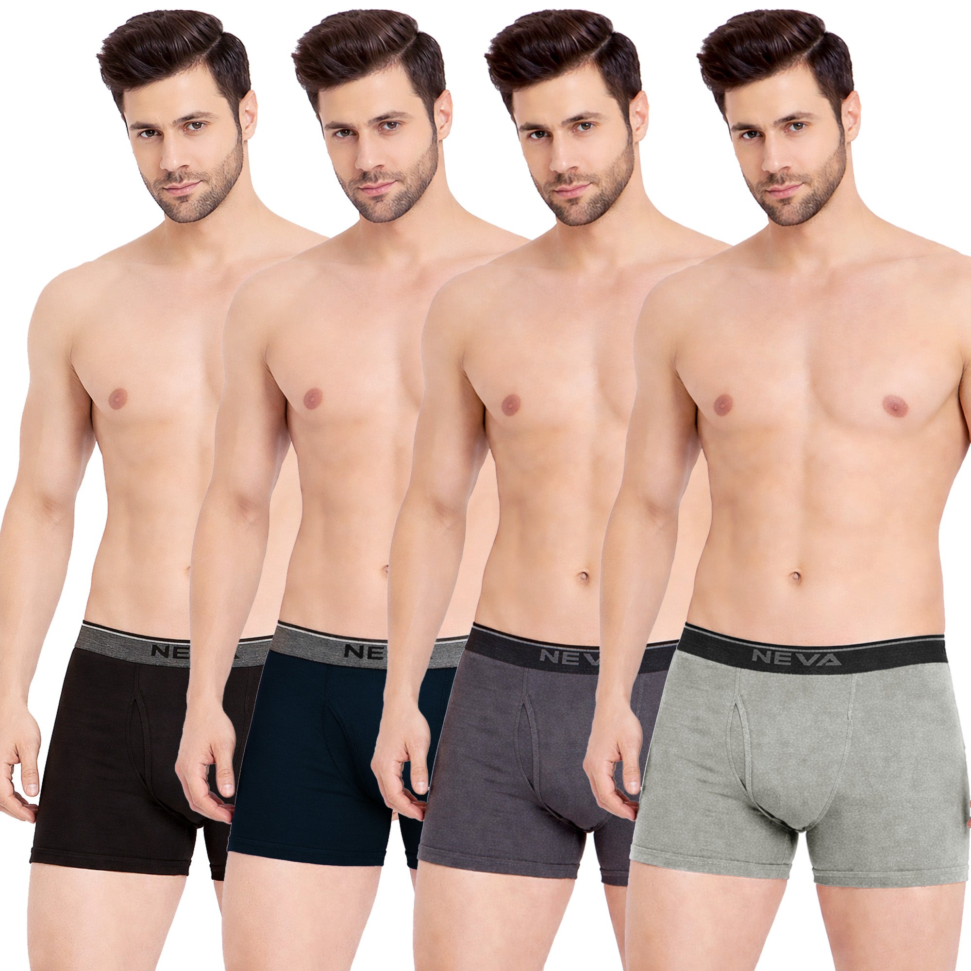 Rib Knit Top Elastic Trunk (Pack of 4)