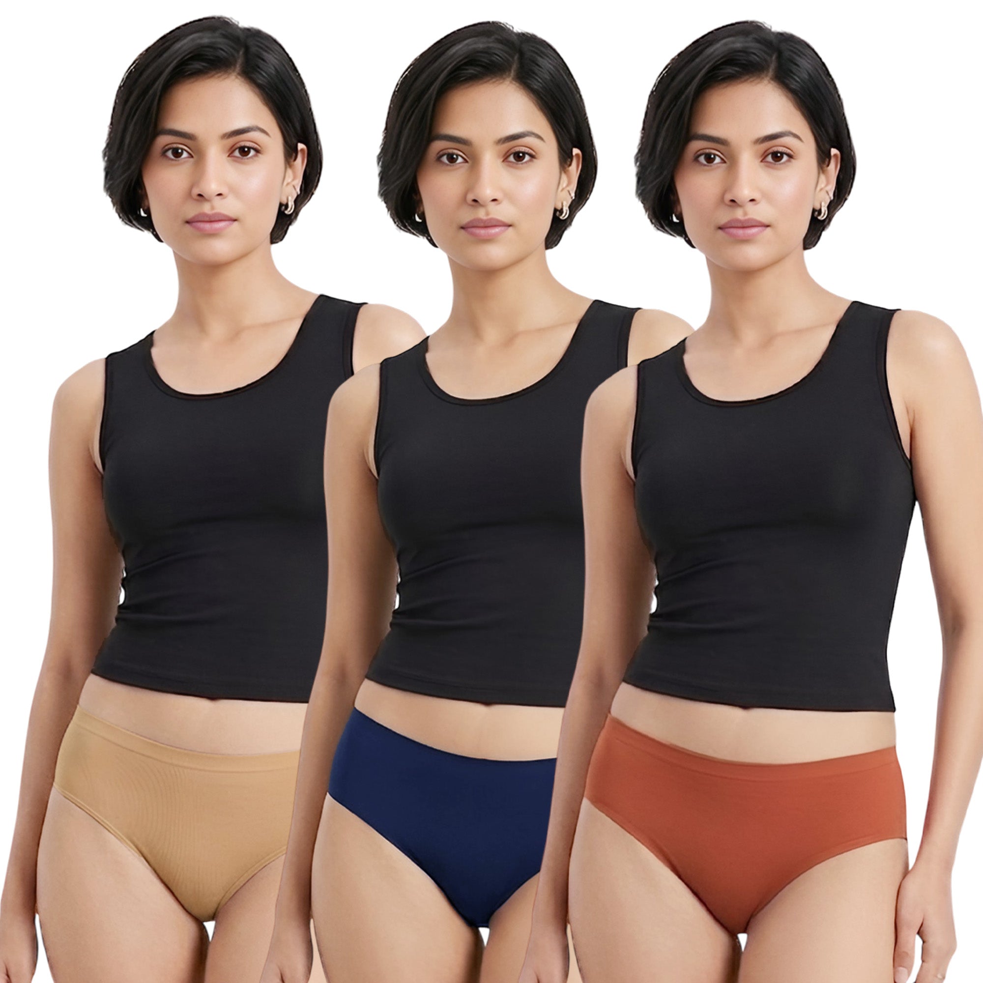 Seamless Mid-waist panties (Pack of 3)