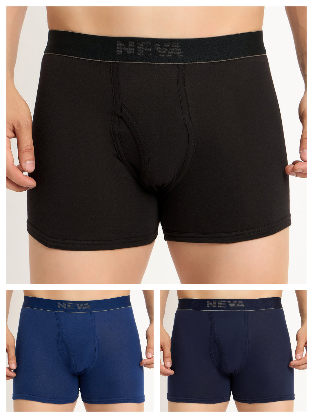 Neva Gents pack of 3 Trunk for Men elasticated waistband