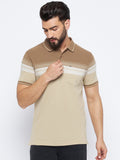 Neva Men Polo Neck Half Sleeves T-shirt colorblock Pattern Chest Pocket