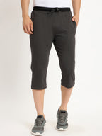 Neva Men Capri Elasticated drawstring waistband side pockets solid pattern